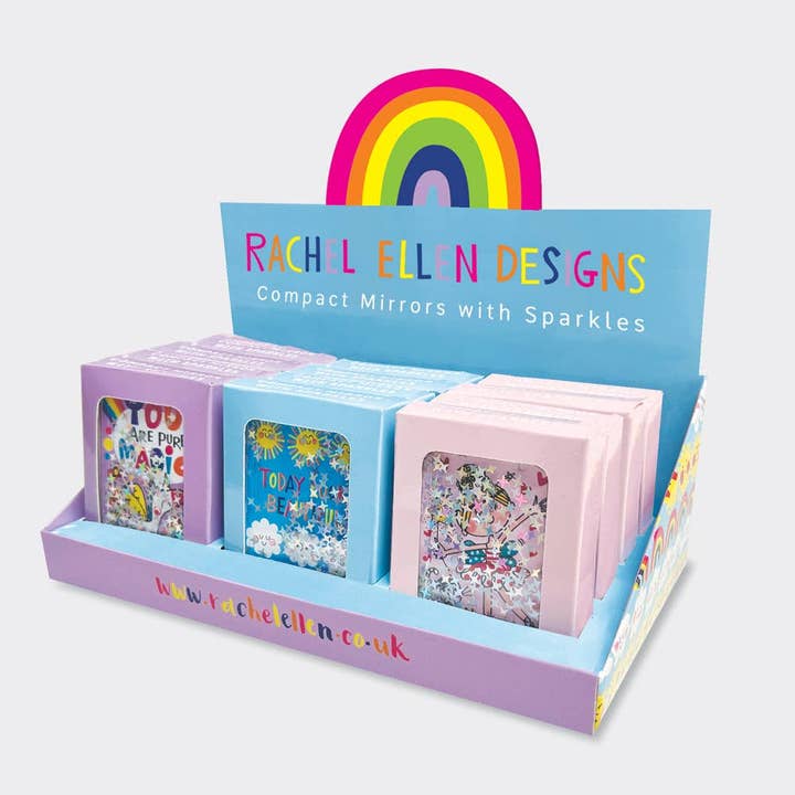 Rachel Ellen - North America - Wholesale Compact Mirror - 12 x Compact Mirrors (Unicorn/Sunny Days/Fairy)
