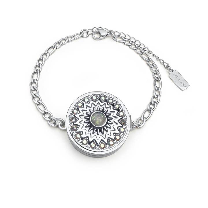 Paris Mini Lip Balm Bracelet in White Gold for wholesale by Get Balmy - USA