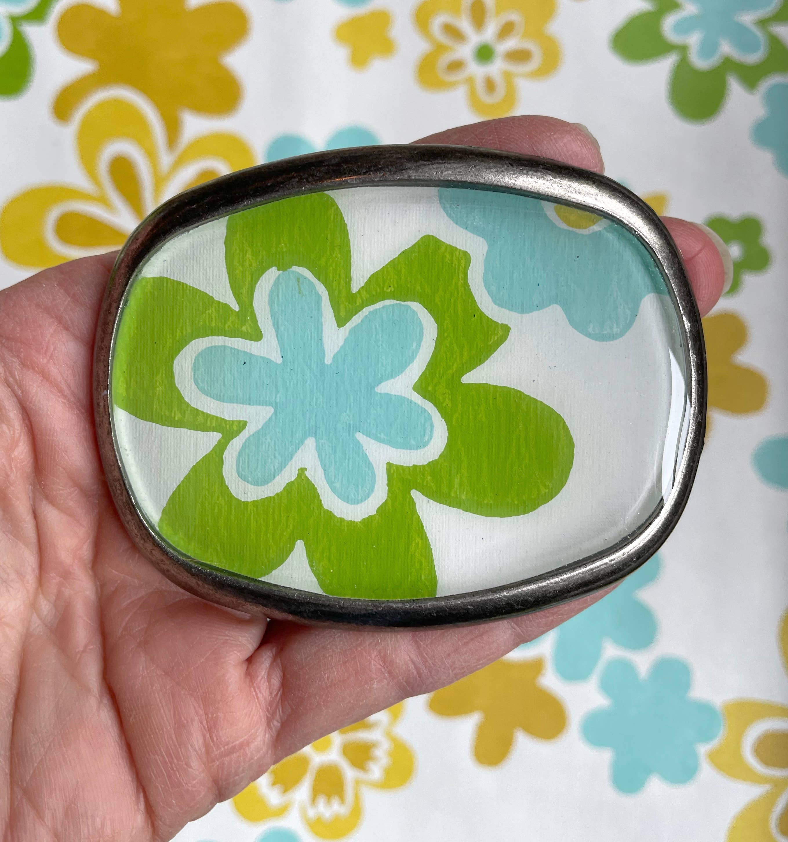 joeyfivecents - Vente Boucle de ceinture – femme - Boucle de ceinture, mod - inspirée des années 70, fleurs rétro funky1