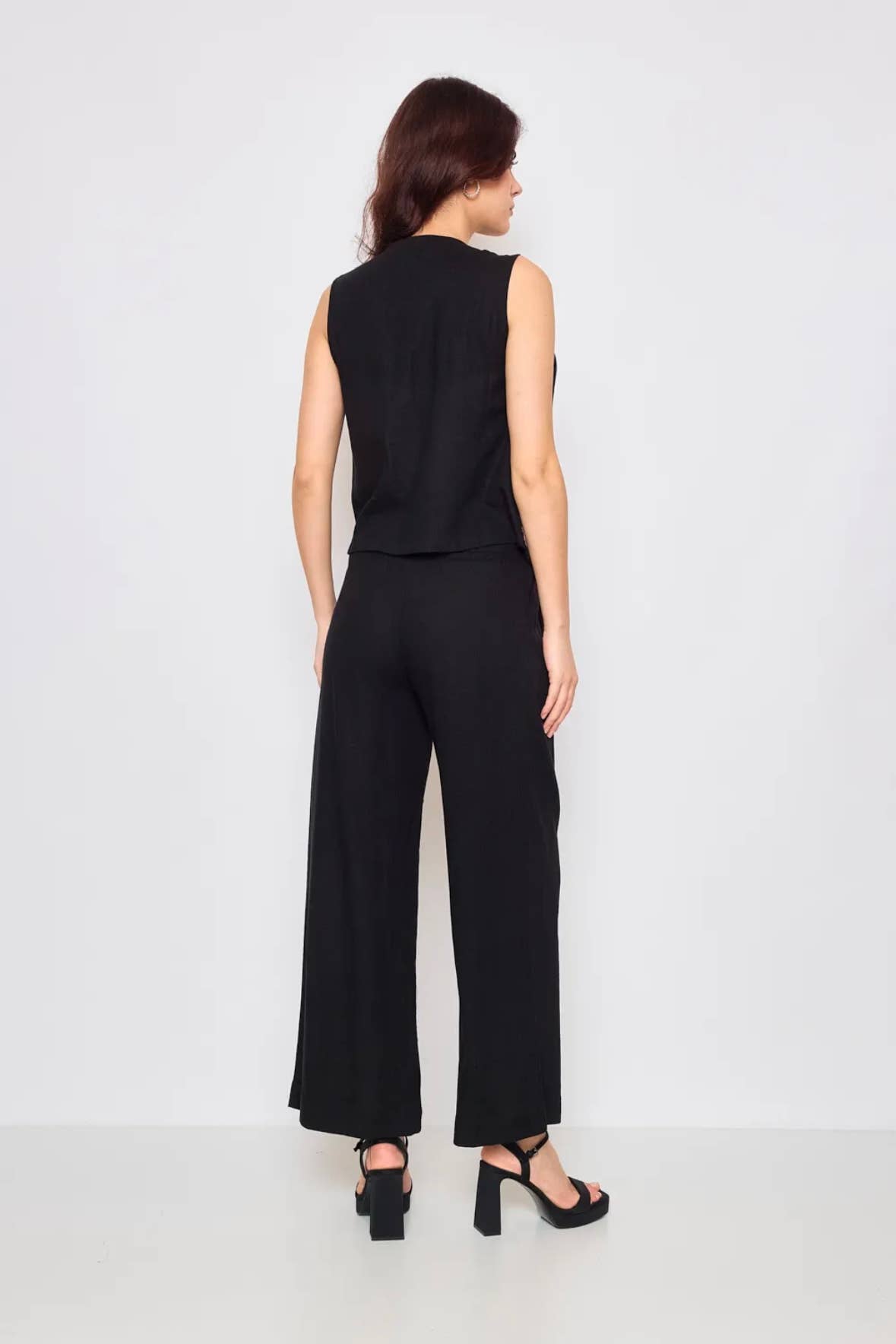 Frime - Wholesale Pants - Women's - Wide-leg pants in cotton and linen - 24313