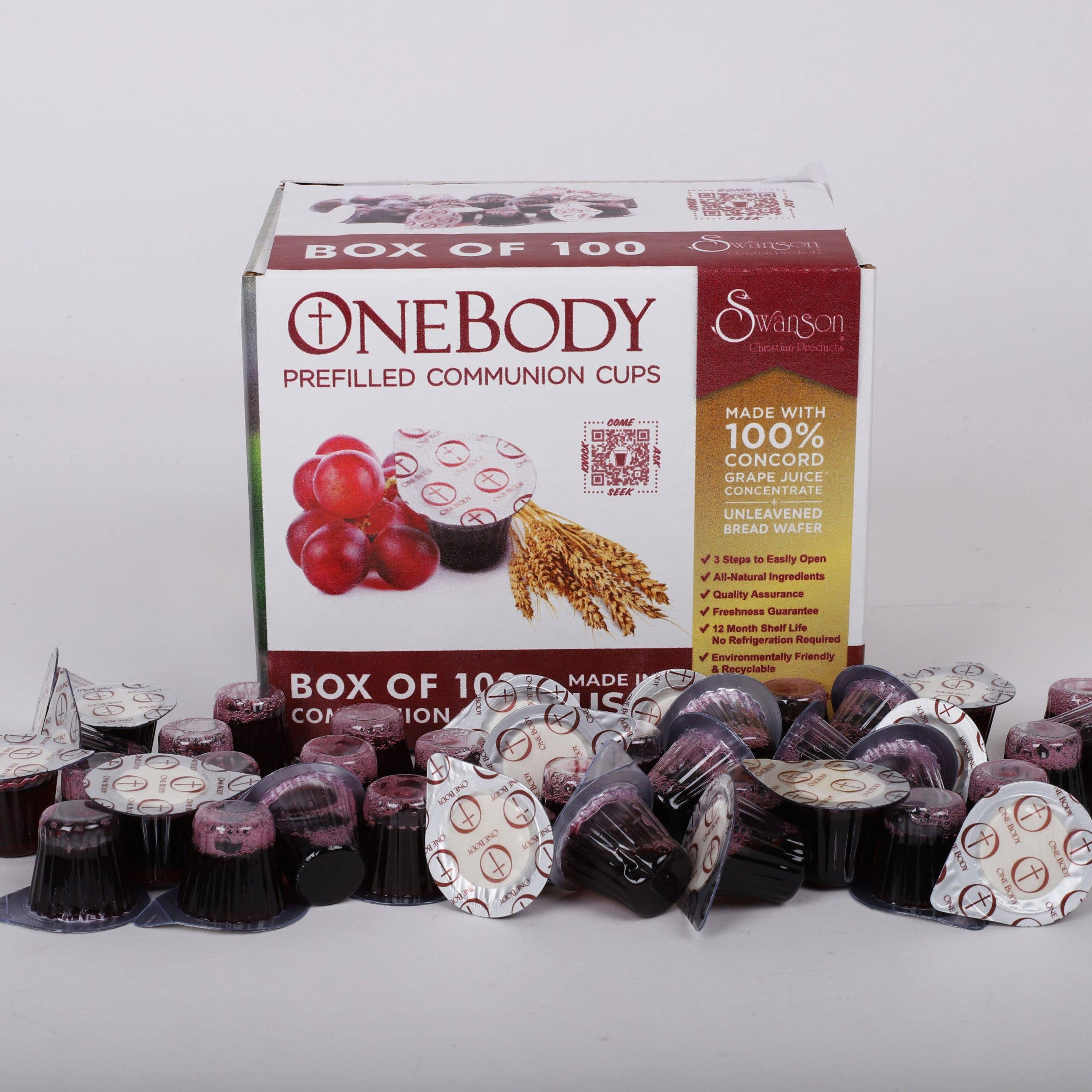 Swanson Christian Products - Wholesale Disposable Cup - Communion Cups OneBody PreFilled 100Pk3