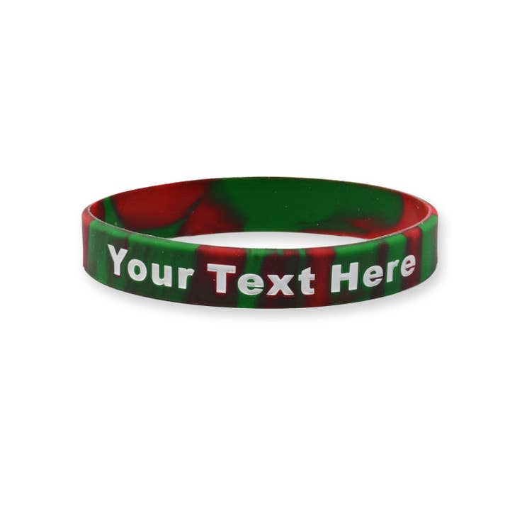 100 Pack - Swirl - Custom Ink Injected Silicone Wristbands for wholesale by RapidWristbands