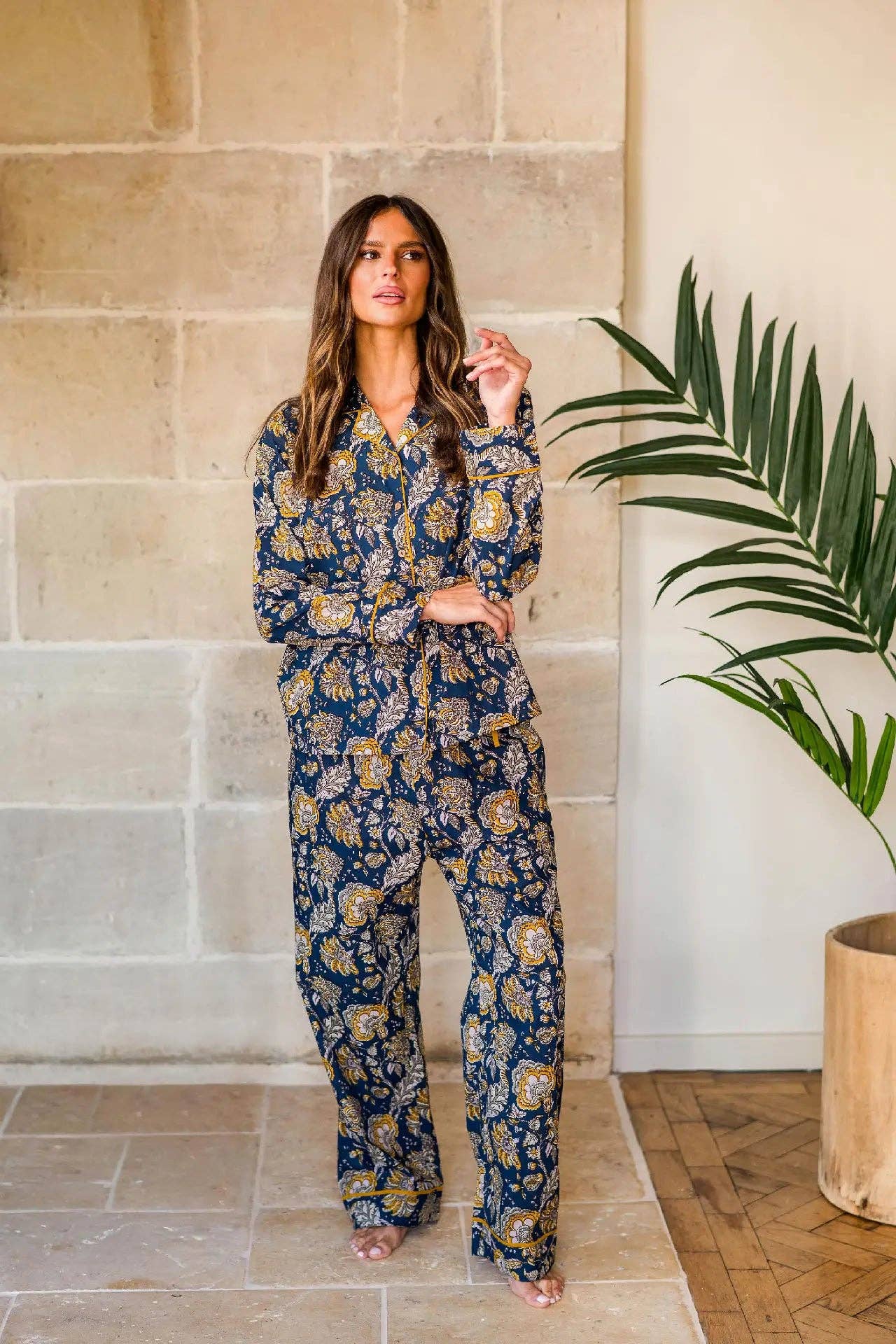 inara – wholesale Sleepwear set – Women's – Midnight Marigold Women's Cotton Pyjamas3