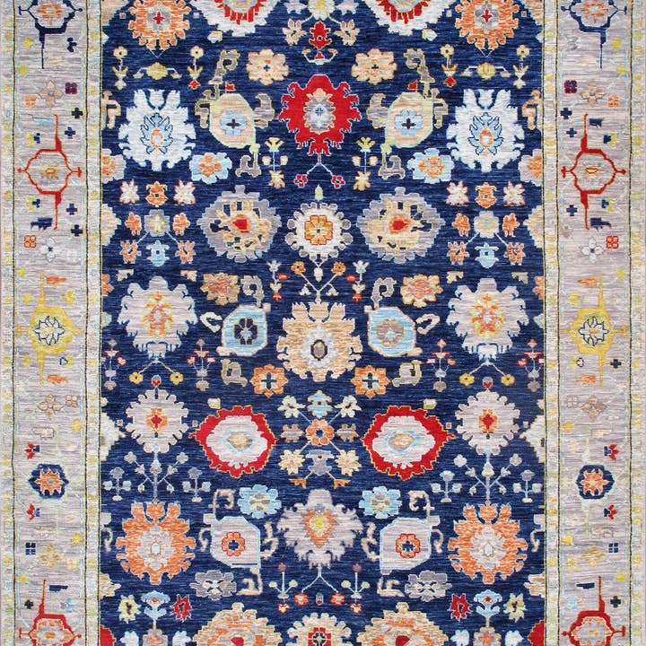 Oushak Hand-Knotted Area Rug, Navy/Silver 9'11'' X 14' 0'' for wholesale by Canvello