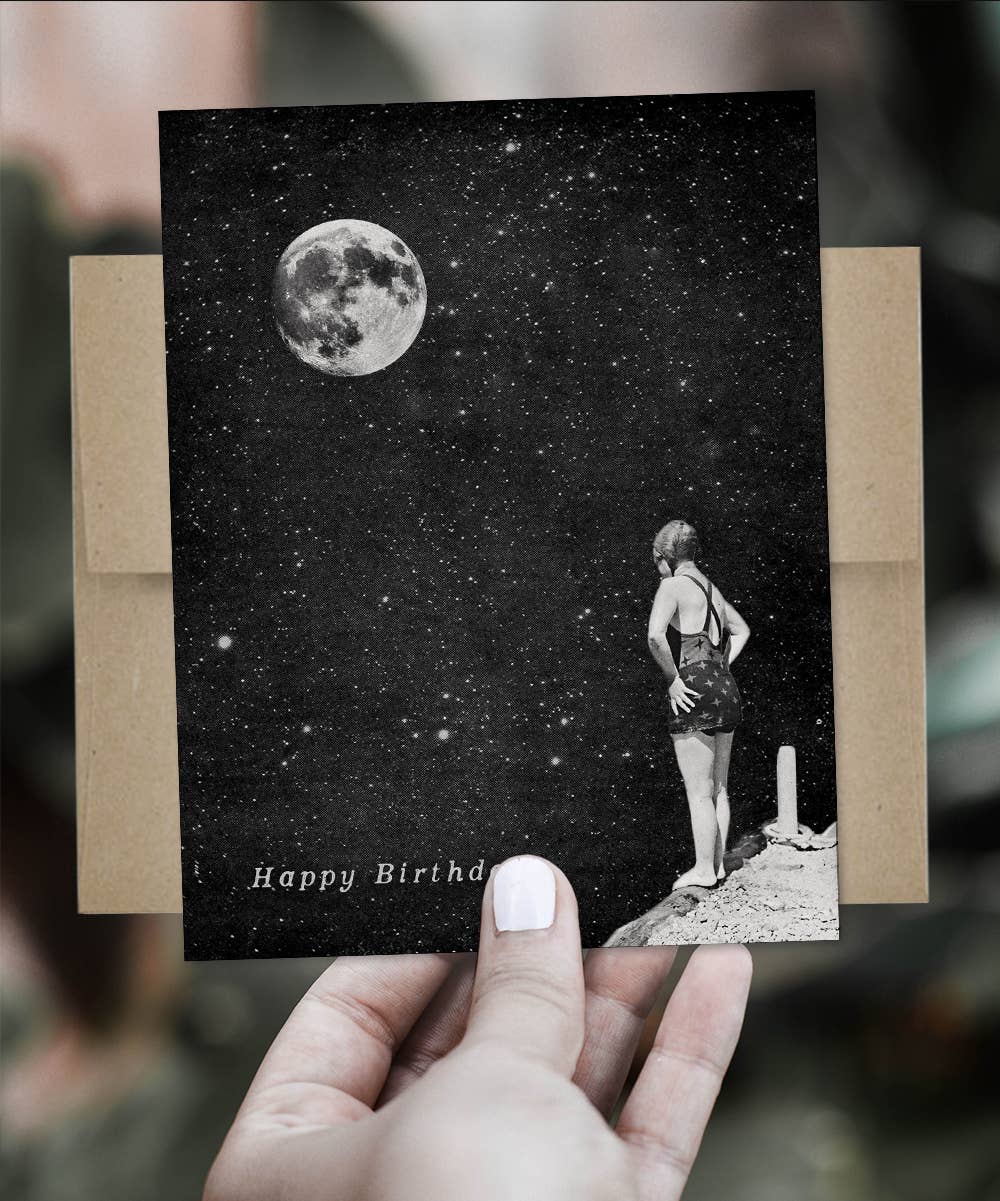 The Galek Sea - Wholesale Verjaardagskaartje - Gelukkige verjaardag Spacewoman & The Pier Into Space Card1