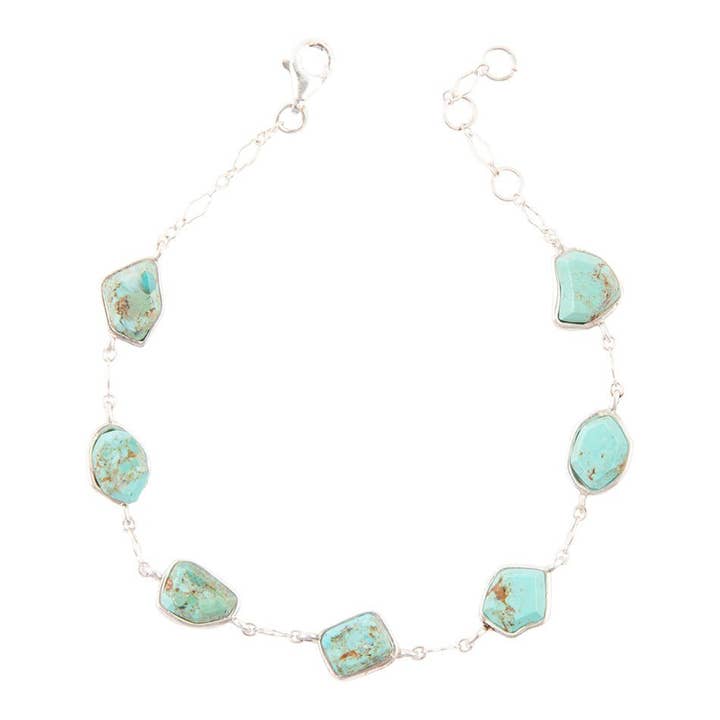 Linienarmband aus Türkis und Sterlingsilber für den Großhandel von Barse Jewelry