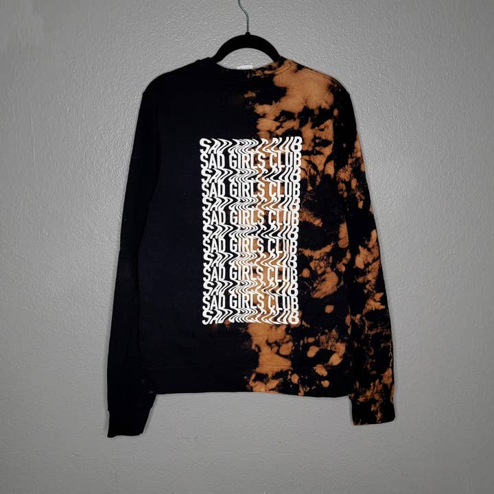 Sad Sad Club - Wholesale Graphic Sweatshirt - Women's - Sad Girls Sweatshirt | Split Bleached