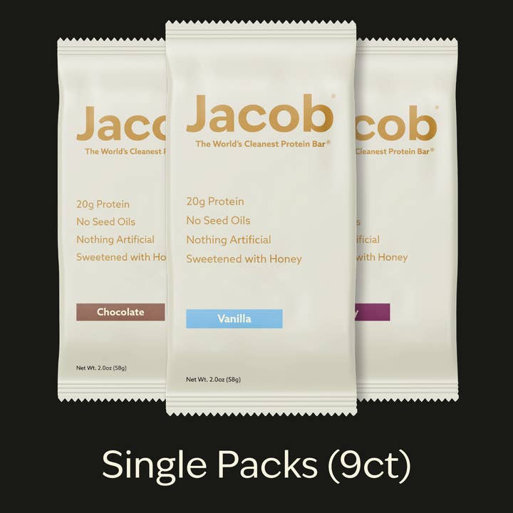 Jacob - Wholesale Snack Bar - Jacob Protein Bar - Grass-Fed Organic Snack Bar (9ct)1