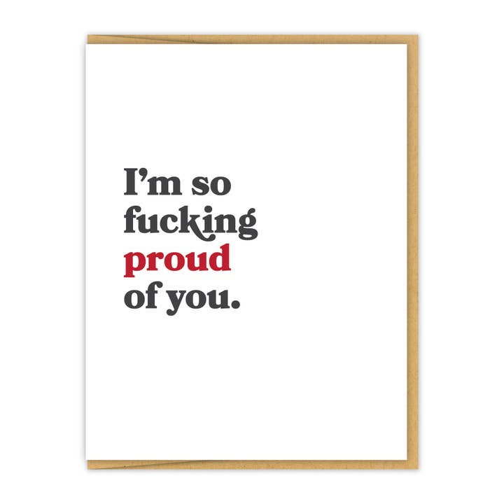 Je suis tellement fier de toi | Carte de félicitations Letterpress pour la vente par Spacepig Press