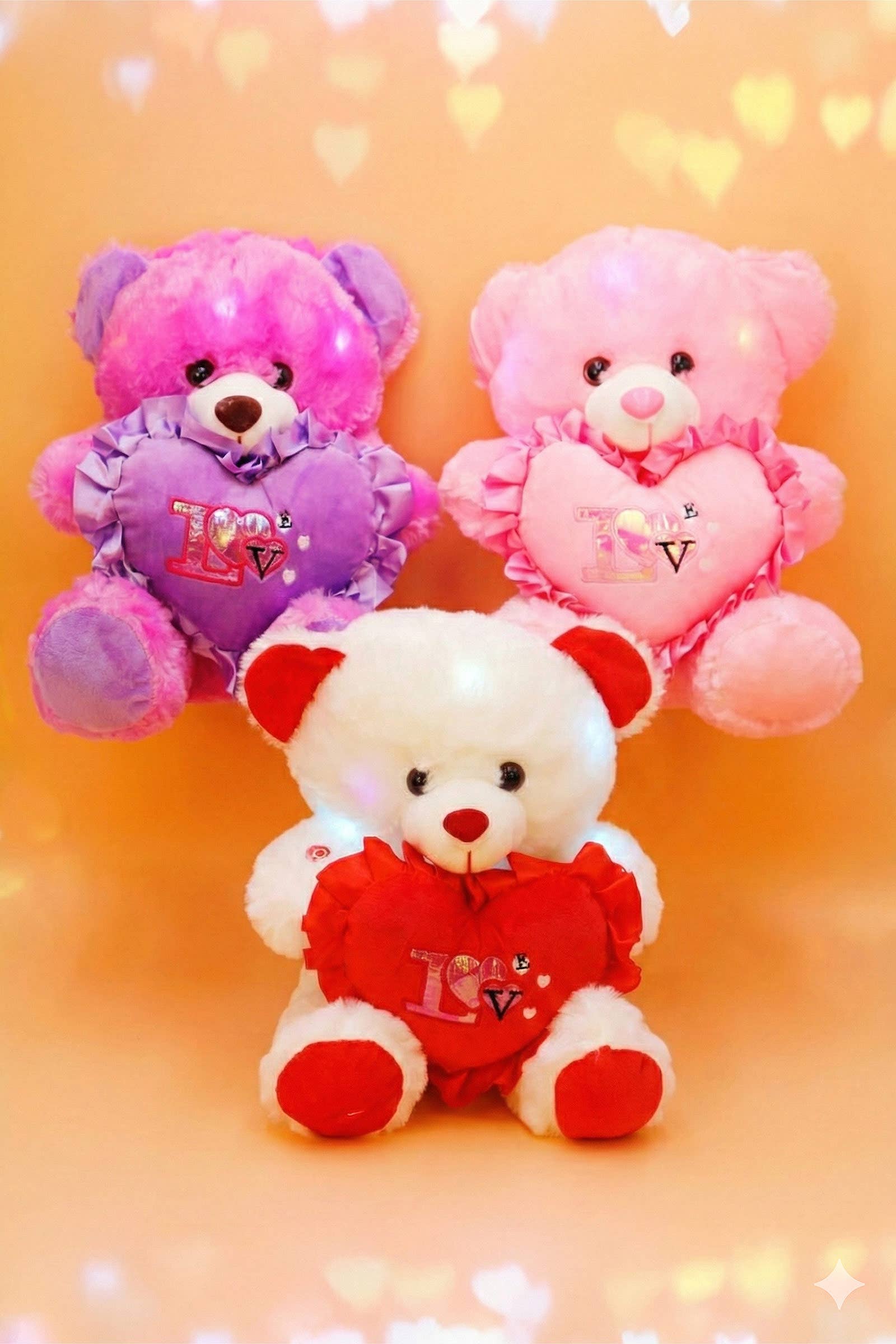 SURTIDO Osito de Peluche Musical Luminoso - 30 cm de venta al por mayor en Faire