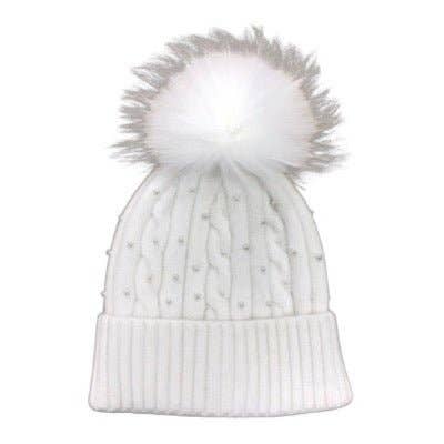 preneLOVE - Wholesale Beanie - Women's - Lily Cable Knit Hat with Tonal Pearls