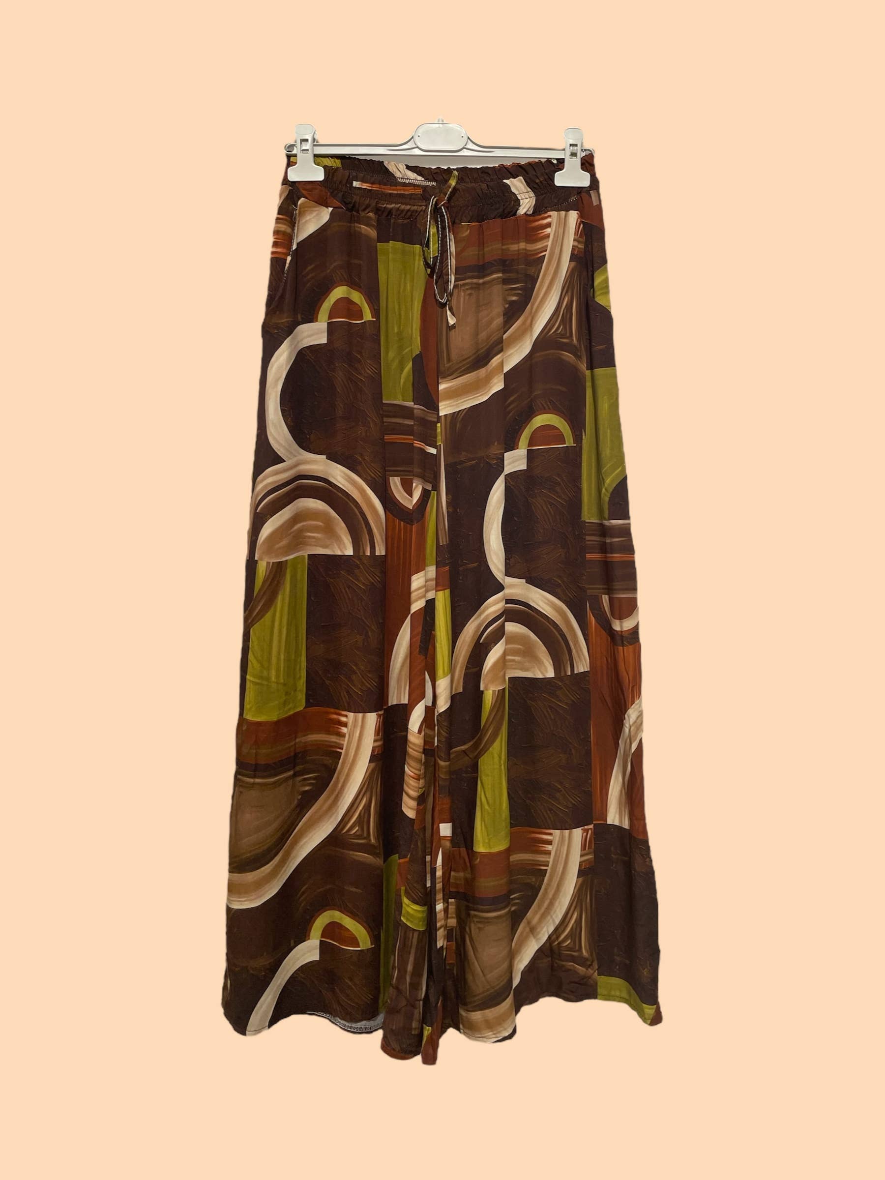 Nota bene – Calças - Mulher por atacado – Calças de viscose estampadas com cintura elástica Art 37185