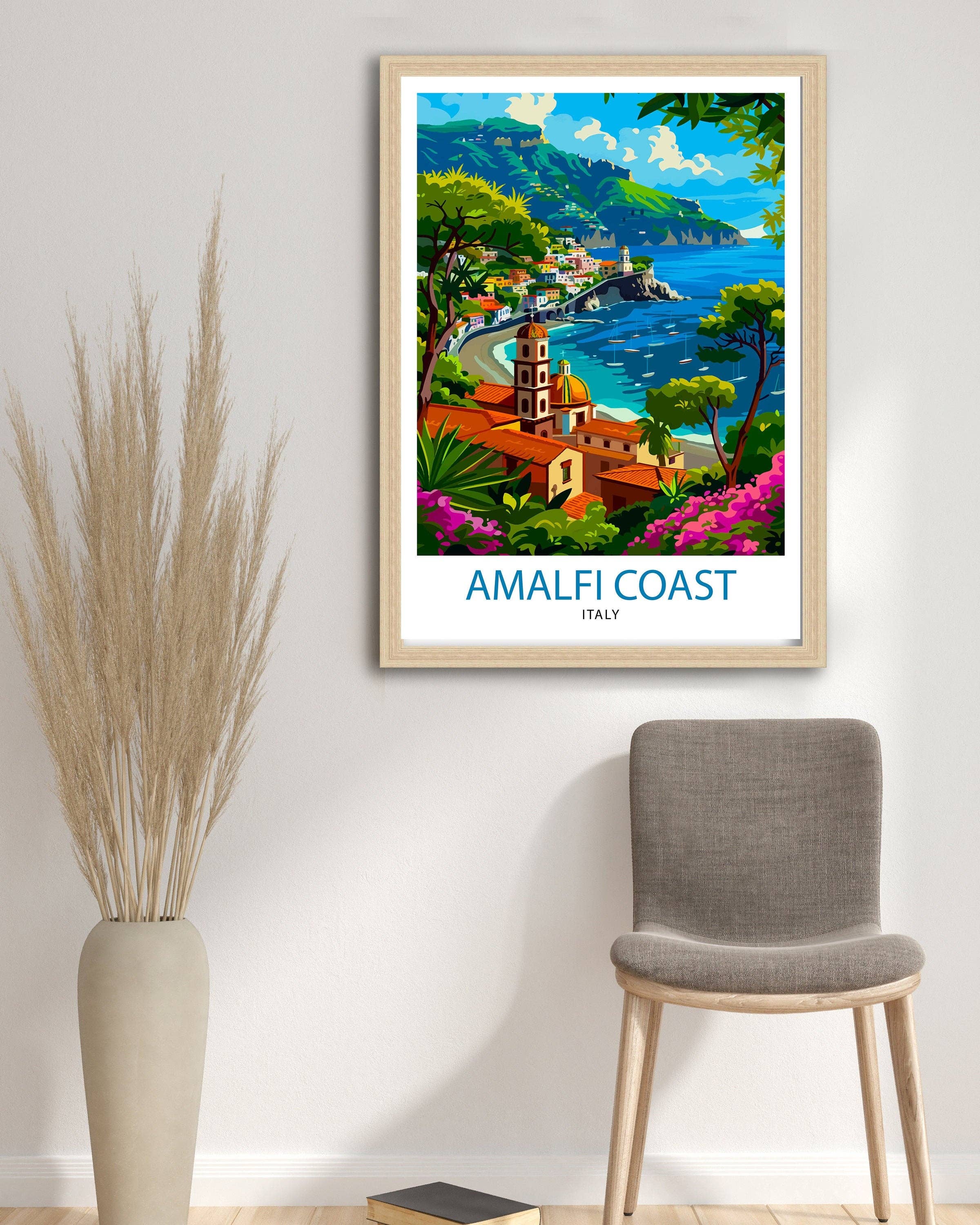 InkNPrintz – wholesale Art print – Amalfi Coast Italy Travel Poster Amalfi Coast3