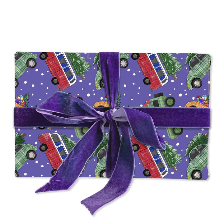 Vehicles Christmas Wrapping Paper for wholesale by Neon Magpie