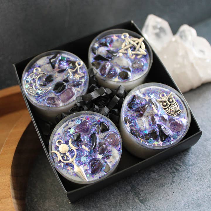 Moondust and Raven - Wholesale Theelichtjes - Nyx Theelicht Kristallen Kaarsen, Godinnen Rituele Kaarsen5
