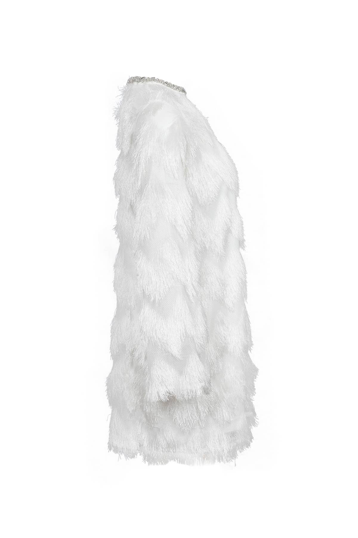 RIVIR - Wholesale Dress - Women's - Lace Long Sleeve Dress with Zigzag Pattern1