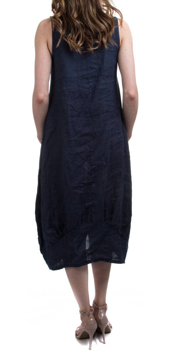 Gigi Moda - Wholesale Dress - Women's - Pure Linen Sleeveless Dress26