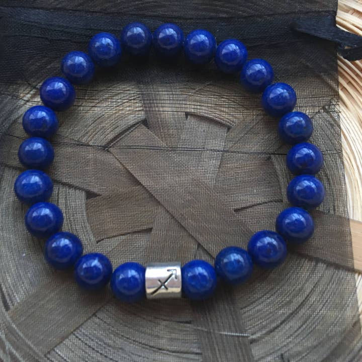 Lapis Lazuli Sagittarius Star Sign Zodiac Sign Bracelet for wholesale by Roshni Desai & Things