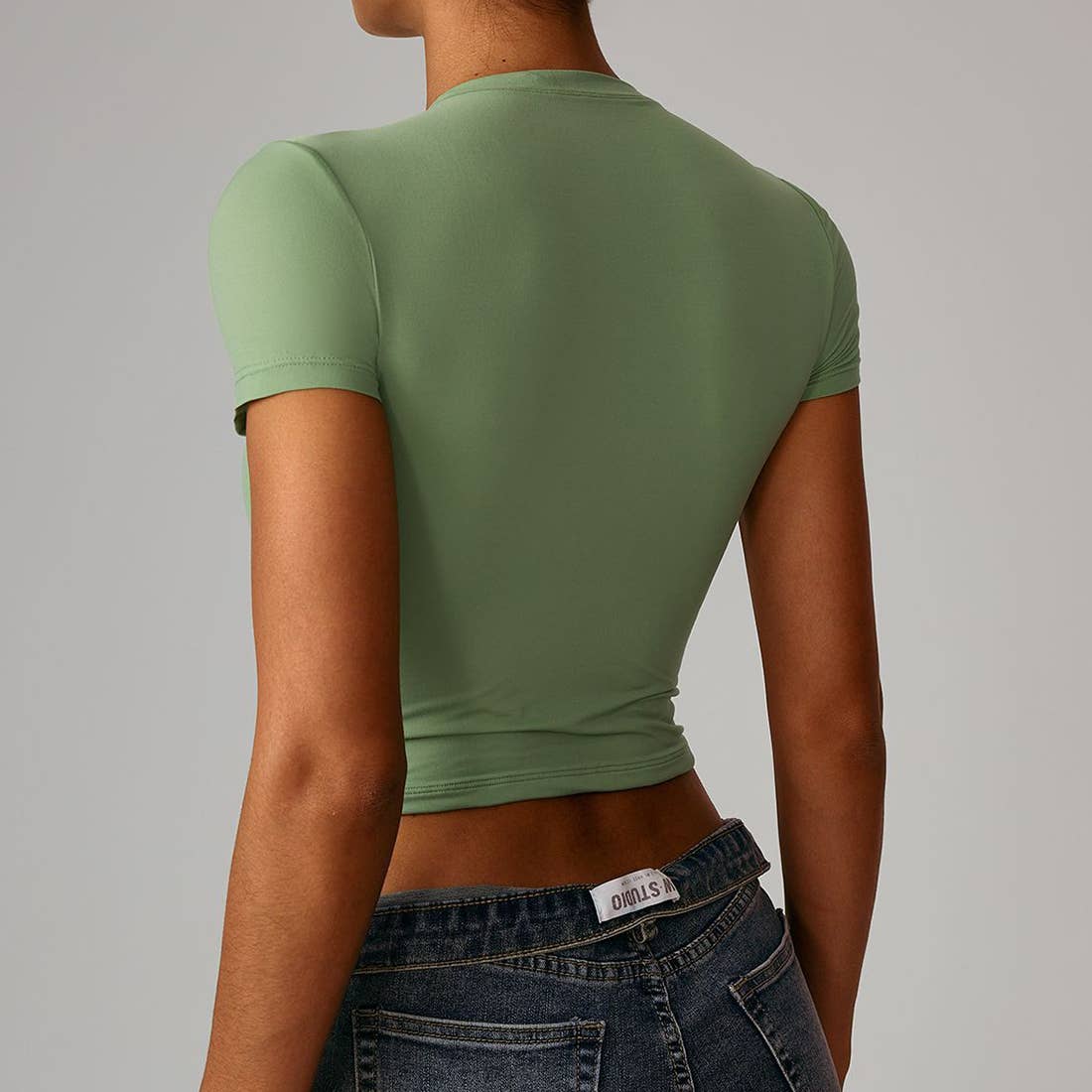 Sodalemon - Wholesale Athletic Top - Women's - Women Slim-Fit Quick-Dry Round-Neck Yoga T-Shirt2