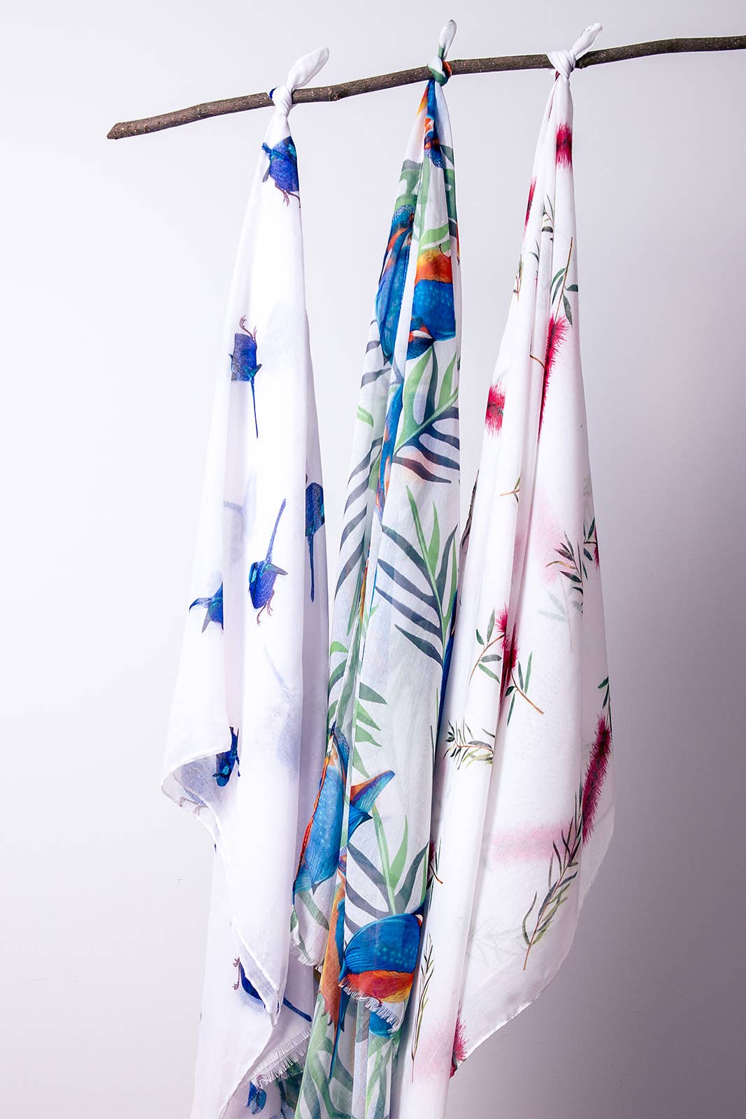 Taylor Hill Scarves & Co - Vendita all'ingrosso Sciarpa - Donna - AGCS1009: Bianco: Sciarpa Kingfisher Bird9