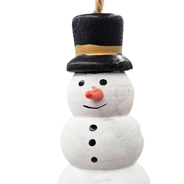 A&B Home Group Inc. – wholesale Ornament – 1.5x1.5x7'' Eucalyptus Wood Snowman Ornament2