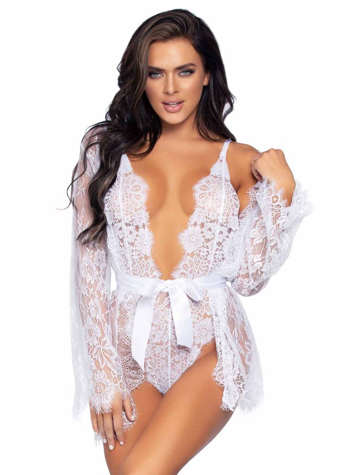Love Affair Lace Robe & Teddy Set for wholesale by Leg Avenue