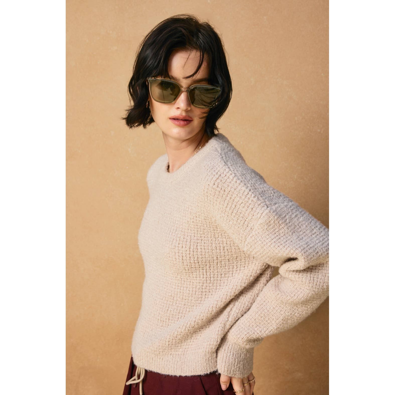 Dress Forum - Venta al por mayor Jersey de punto - Mujer - Jersey de cuello redondo Peach Fuzz1