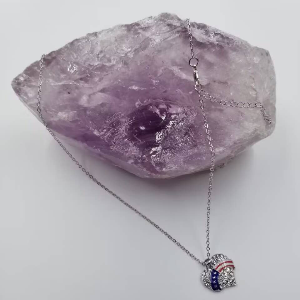 magnolia jewelry - Wholesale Pendant/Charm Necklace - 4th of July Necklace Crystal Patriotic Heart Necklace1
