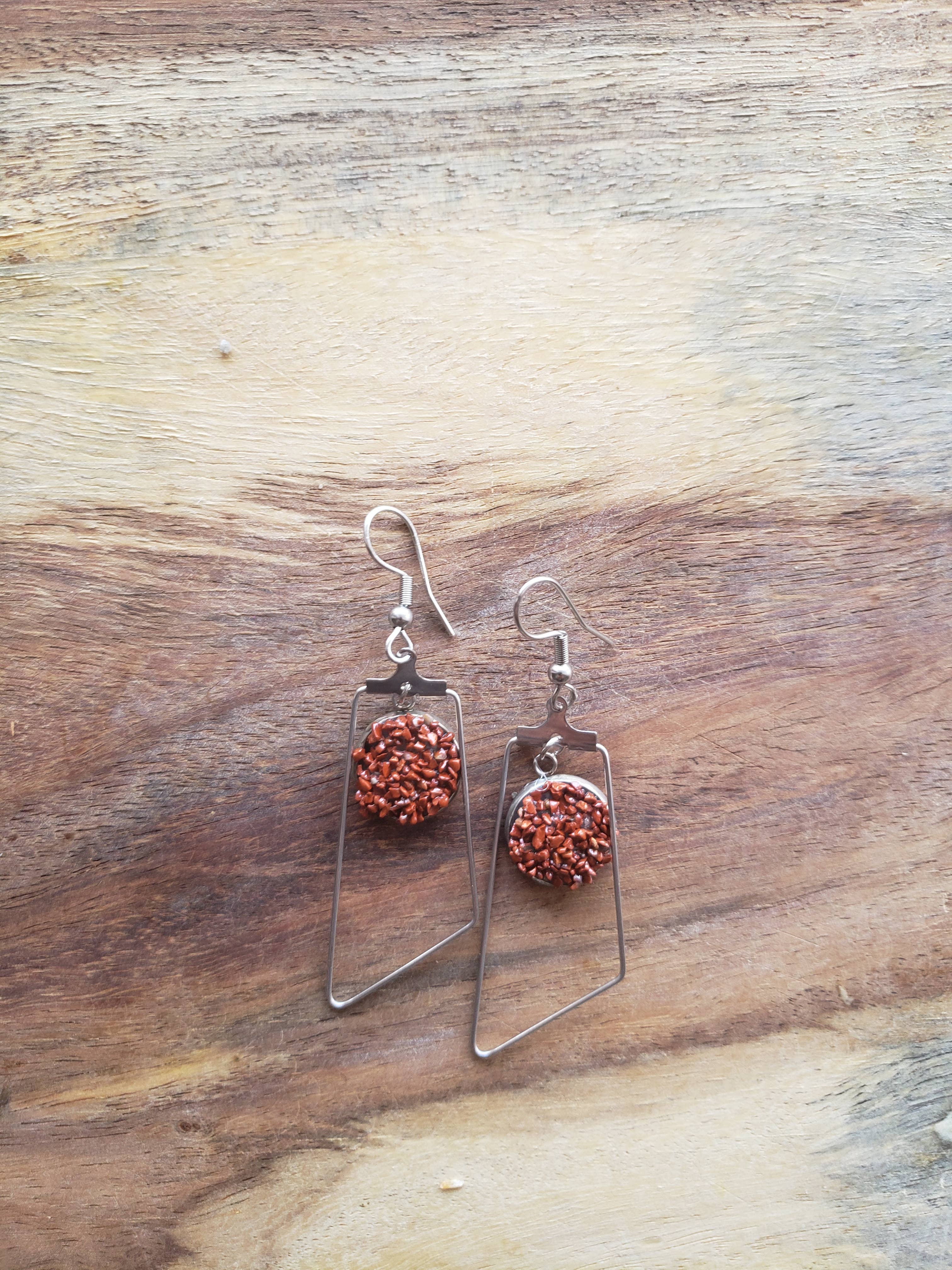 Moon studio jewelry - Wholesale Dangle Earrings - Dangle raw stone earrings10