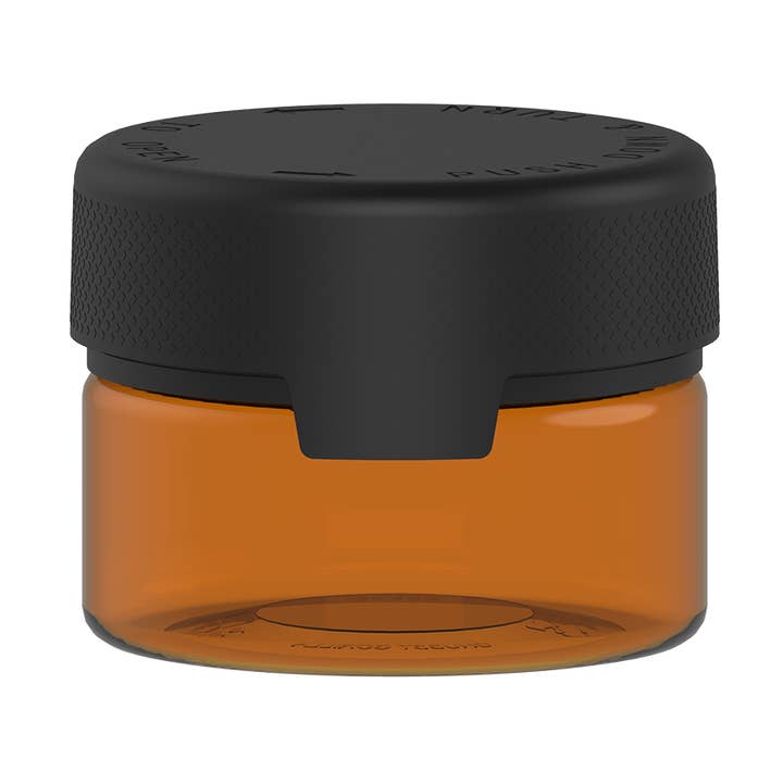 Aviator CR XL, contenitore con guarnizione interna e tamponamento, color ambra traslucida con coperchio nero opaco, 220 CC/7,5 FL.OZ/220 ml per la vendita all'ingrosso da parte di Copackr