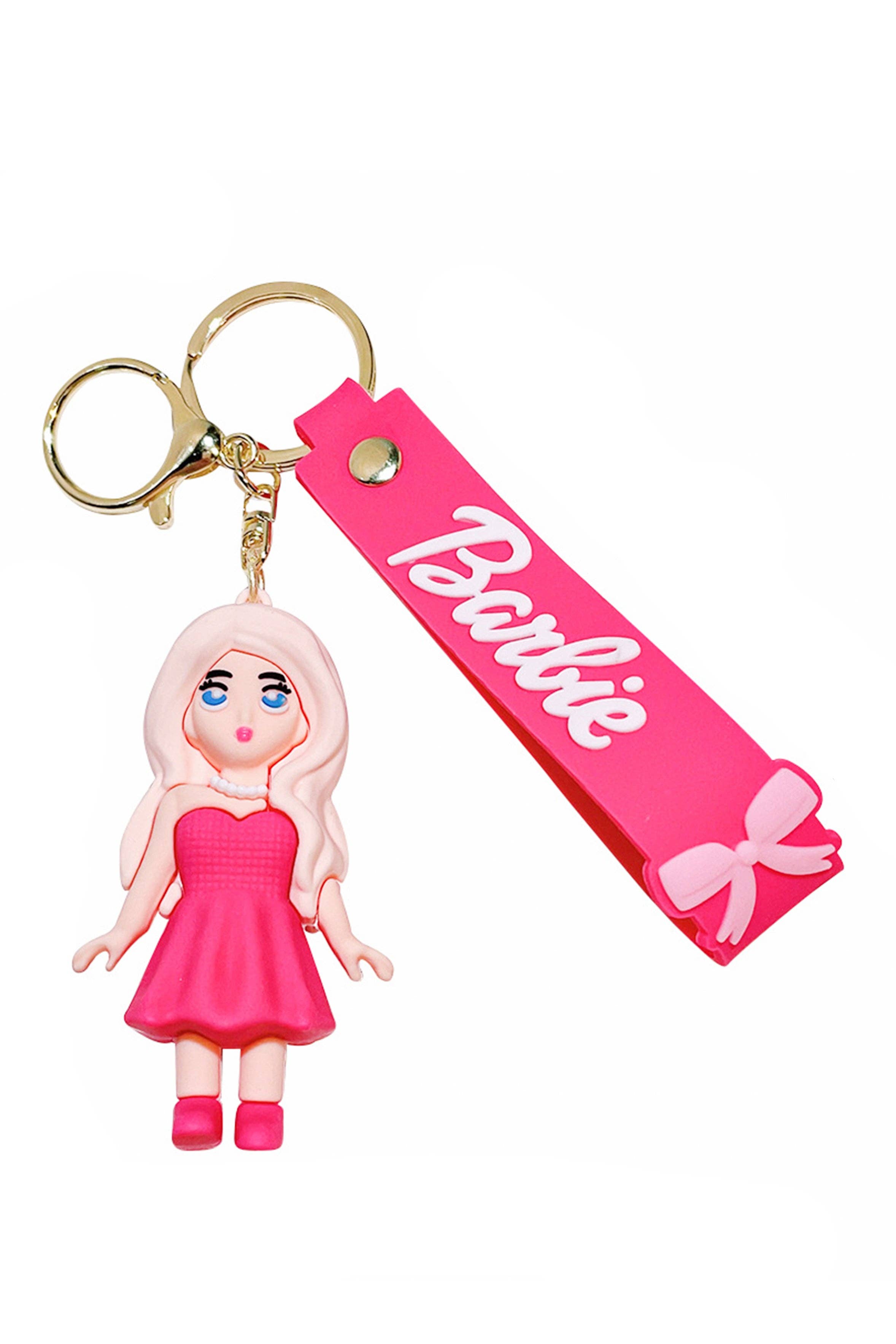 Pink Barbie Girl Silica Gel Keychain K1318 for wholesale on Faire0