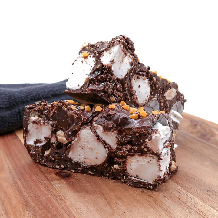 Dark Chocolate Orange Rocky Road for wholesale by Chocolate on The Rocks