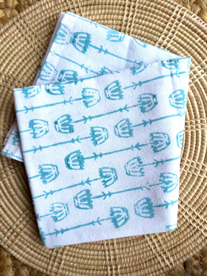 Tea Towel - Mosaic Flower, Saltwater for wholesale by Mended