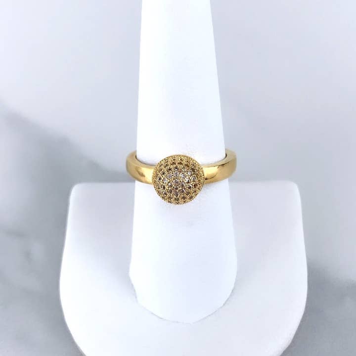 DIJU Jewelry - Wholesale - 18k Gold Filled Micro Pave Cubic Zirconia Dome Ring Wholesale Jewelry Supplies1