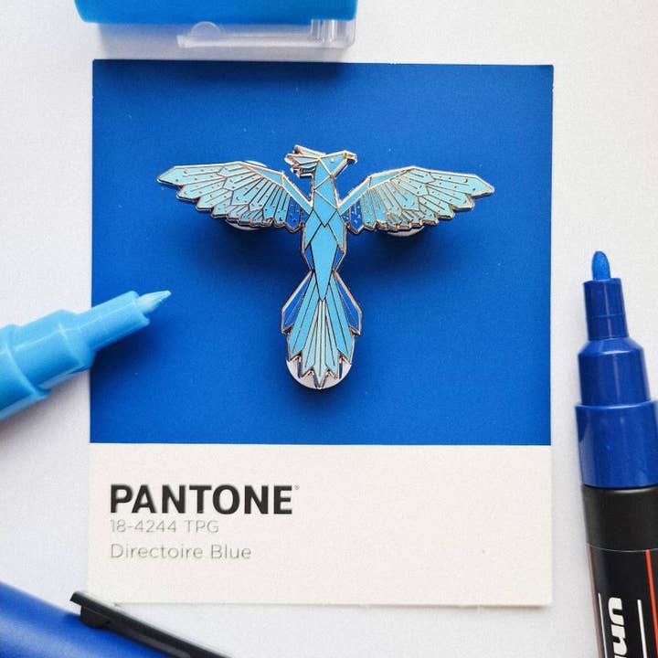 Ice Phoenix Enamel Pin for wholesale by Swiftterly
