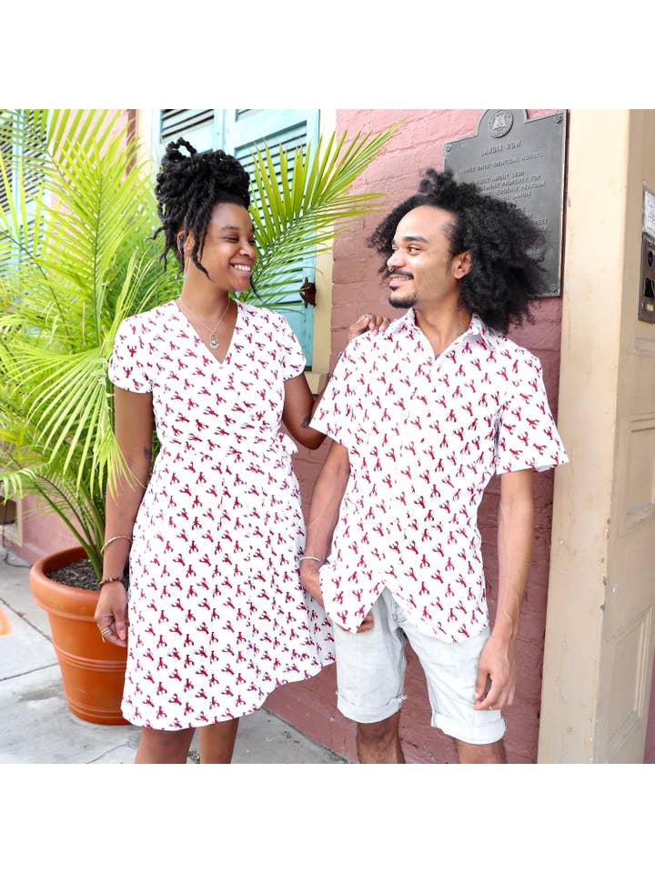 Passion Lilie - Wholesale Button Down Shirt - Men's - Crawfish Organic Cotton Men's Button Down Shirt5