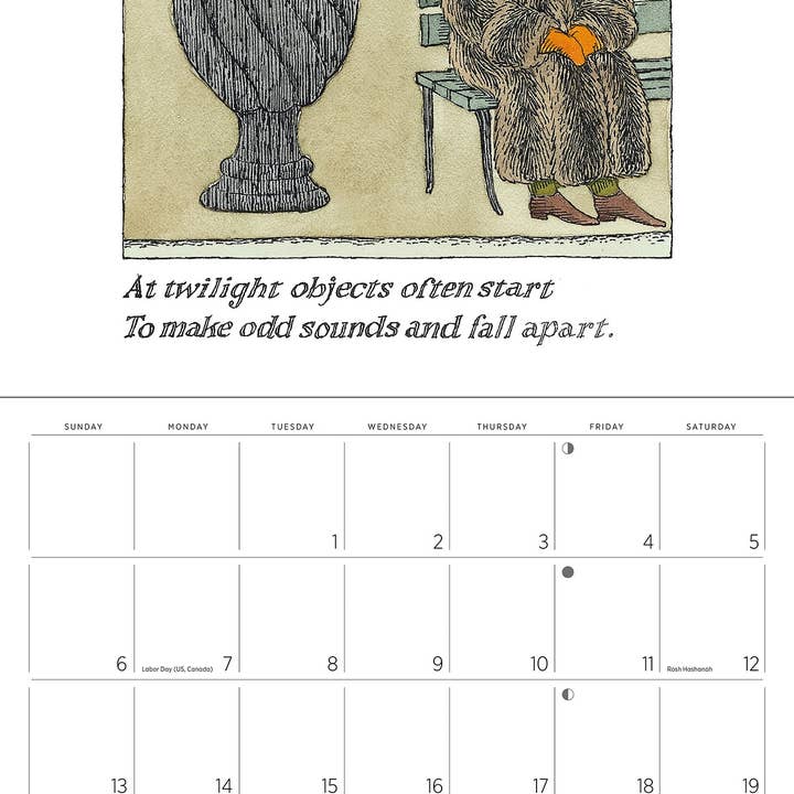 Pomegranate - Wholesale Calendar - Edward Gorey 2026 Wall Calendar6
