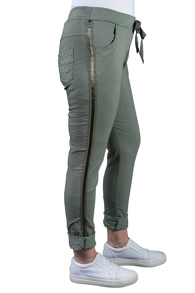 TINA Stephens Italy/Tees By Tina - Vendita all'ingrosso Pantalone - Donna - Pantaloni da smoking a righe in raso Kendyl (PL136)3