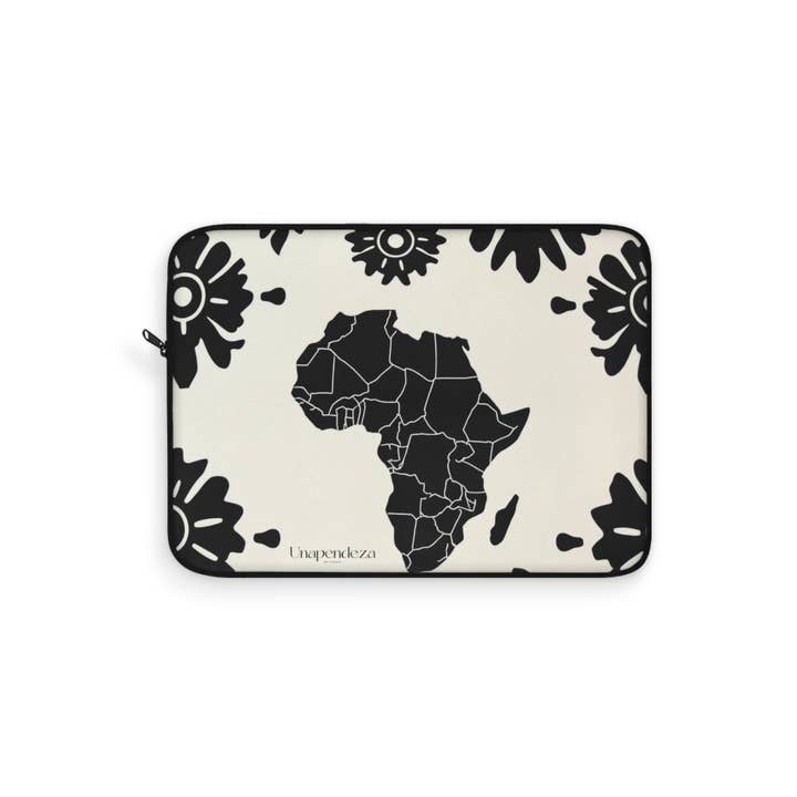 Afro Bloom Laptop Sleeve | Stylish African Map Design & Maximum Protection for wholesale by Unapendeza by Furahi