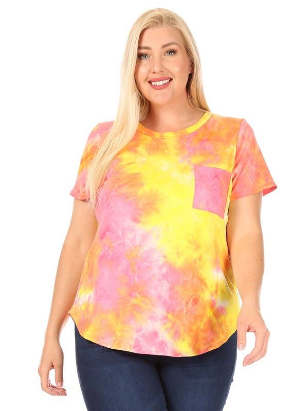 Plus borstad slips Dye Pocket Tee för wholesale av VIBE Apparel Co