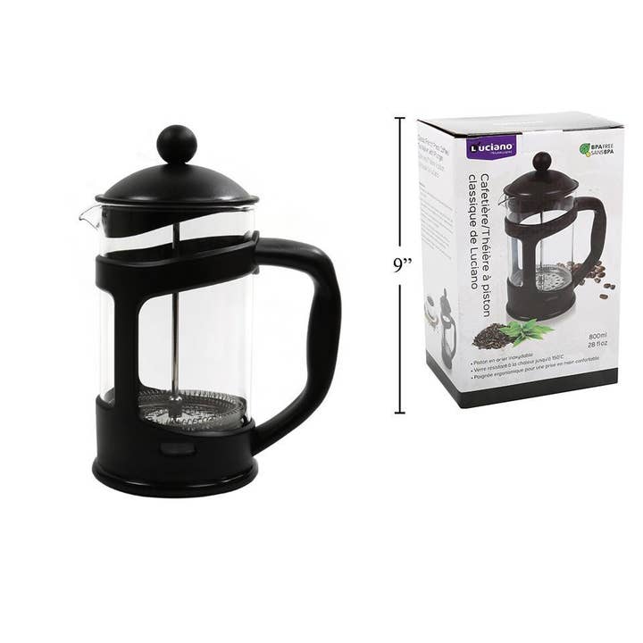 Luciano Classic French Press, 800ml, 10.5cm Diameter for wholesale by Luciano Gourmet