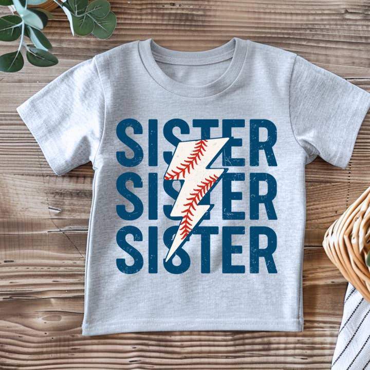 Baseball Sister Shirt Youth/Toddler for wholesale by Southern Backroad Tees LLC