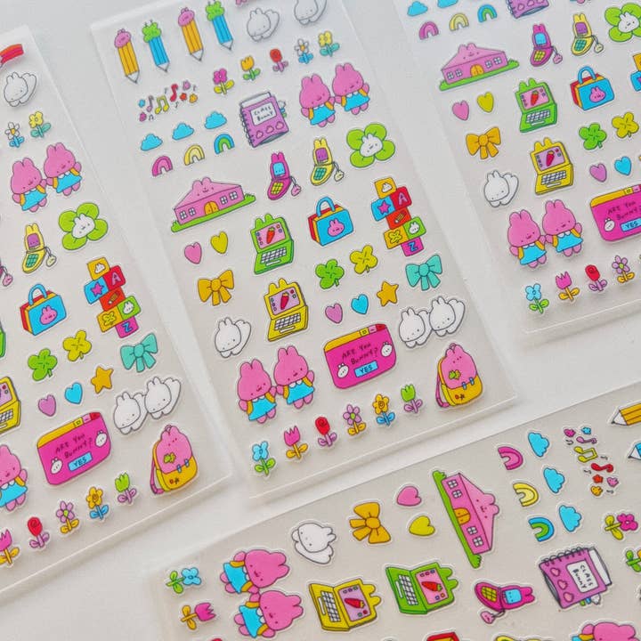 Feuille d'autocollants transparente R U BUnny pour la vente par tabetaaii