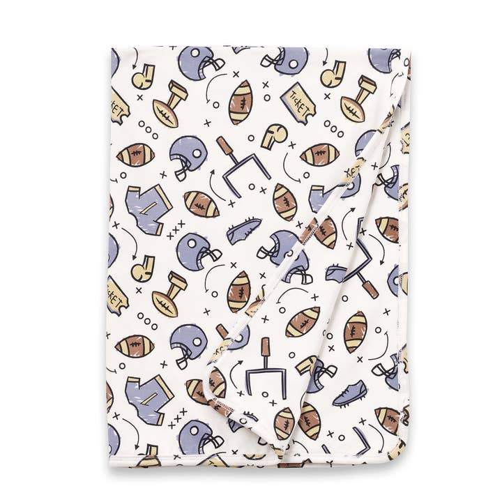 Football Print Stroller Blanket – Soft Bamboo Comfort for wholesale by Tesa Babe