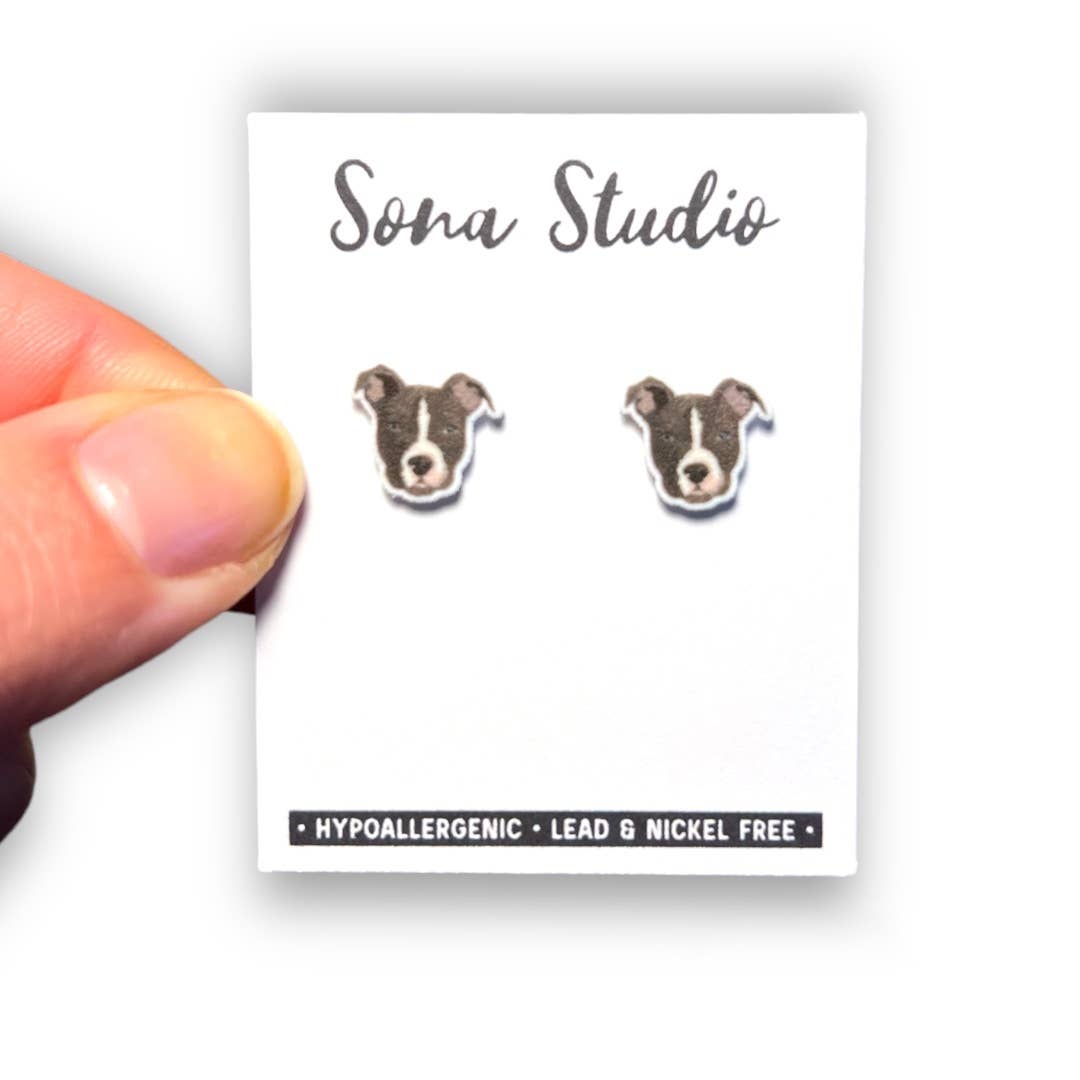 Sona Studio - Wholesale Stud/Post Earrings - Pit Bull Earrings1