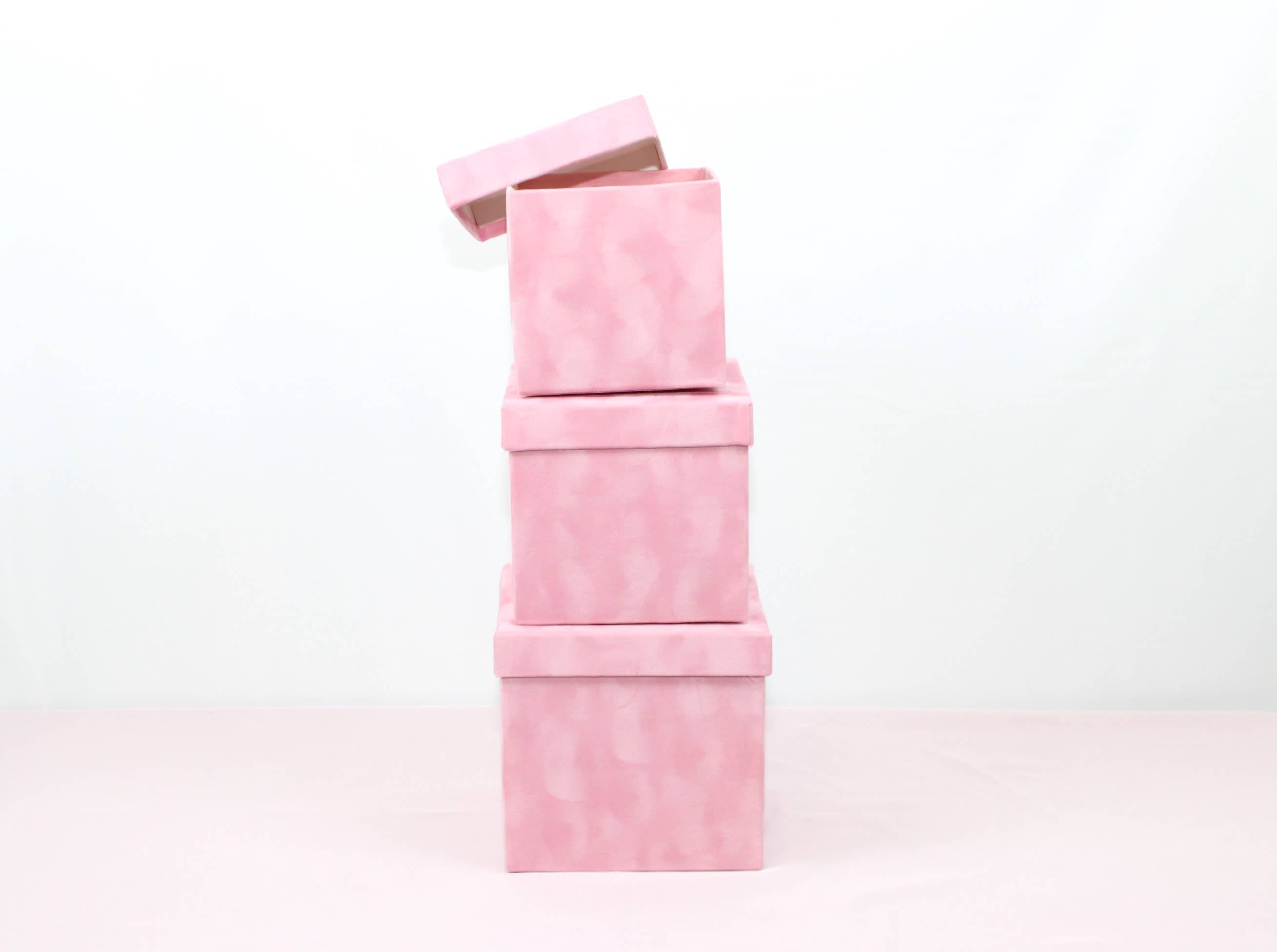 Elegant Design Supply – Caixa decorativa por atacado – Caixa de chapéu de flor quadrada Velvet Cube com Tampa3