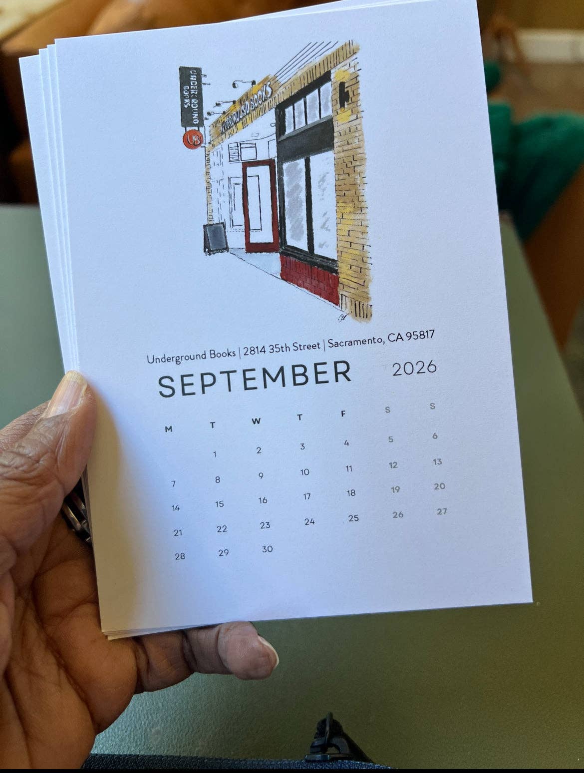 PriyaOriginalsArt - Wholesale Calendar - Sacramento's Third Places 2026 Desktop Calendar + easel9
