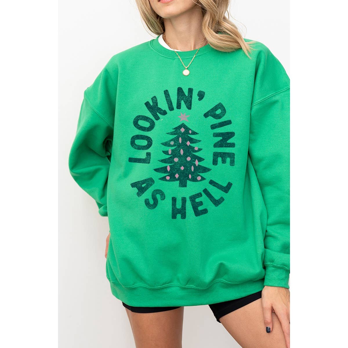 Illustrated Society - Wholesale Sweatshirt - Women's - LOOKIN PINE AS HELL VINTAGE GRAPHIC SWEATSHIRTS2