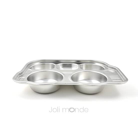 Joli Monde – wholesale Dinner plate – Kids & Baby – P'tit Bus - Kids 5-compartment meal tray2