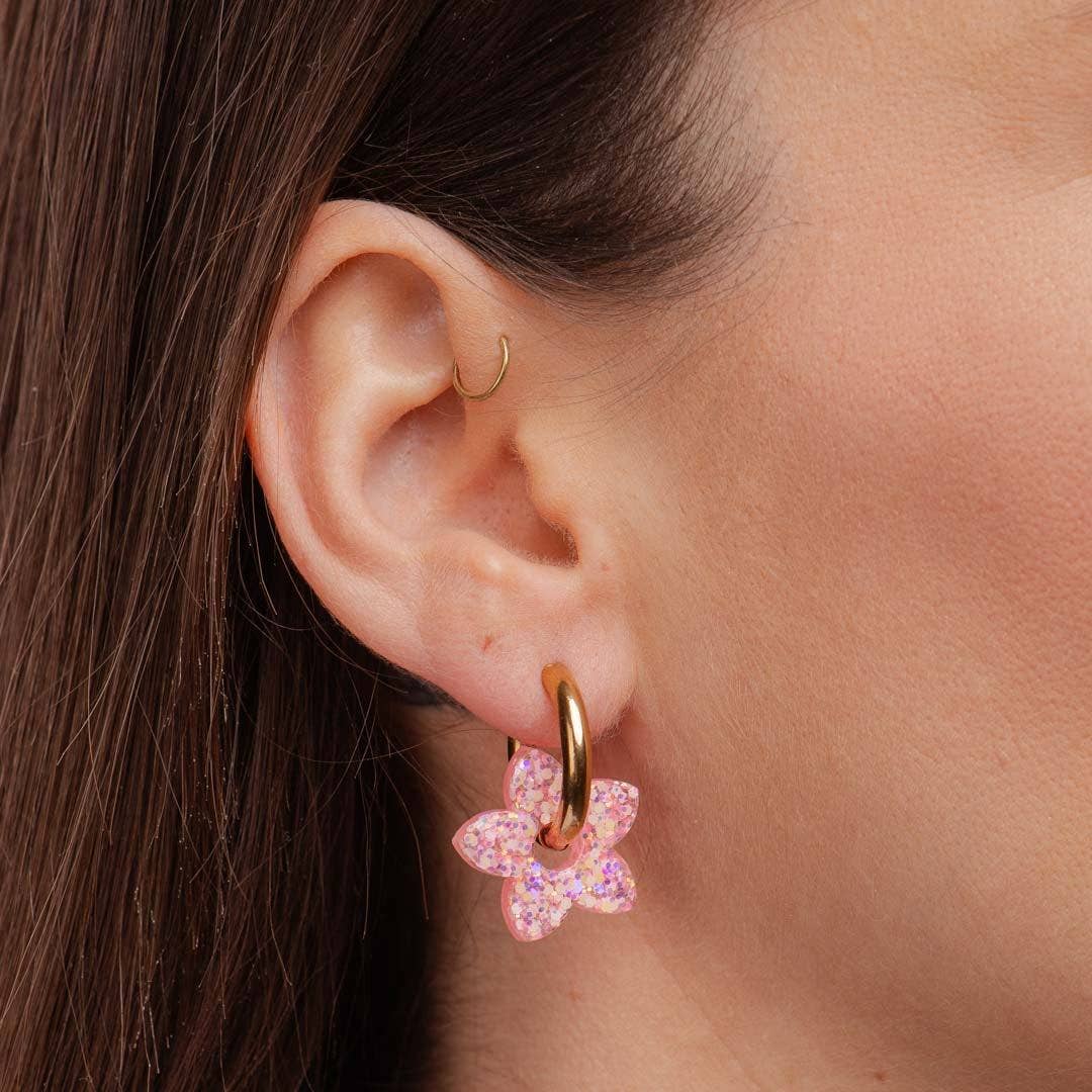 Les Nicolettes - Wholesale Dangle Earrings - Tiaré Creoles Rose Mix1